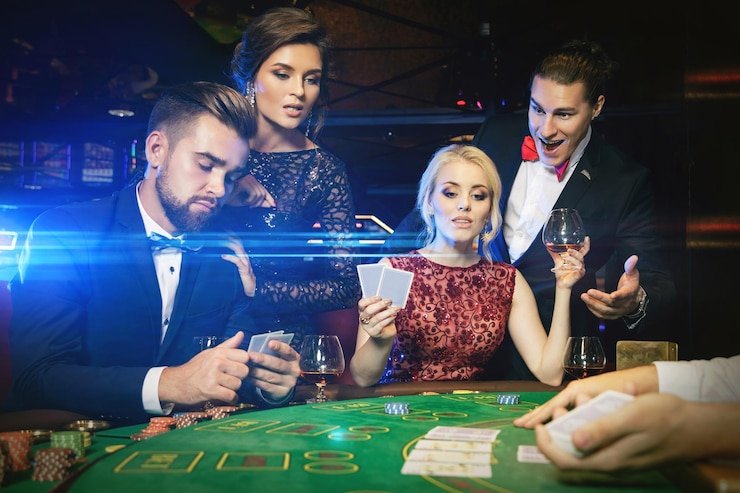 Meja Caribbean Stud Poker live dealer dengan dealer profesional di jebol togel